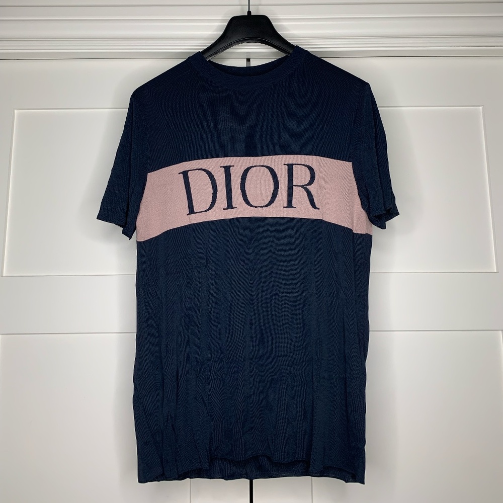 Dior Logo Navy Knit Top